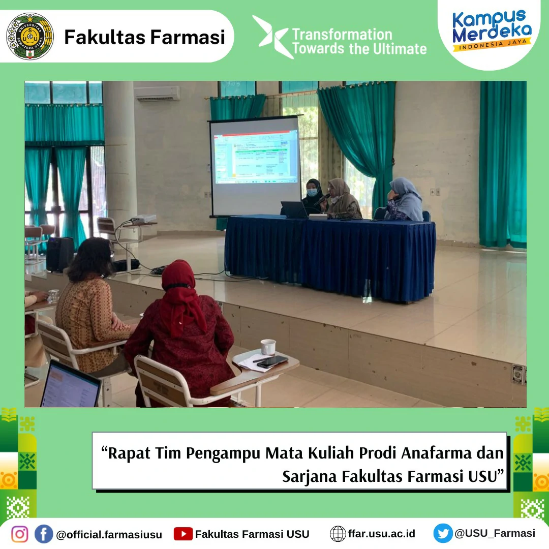 Rapat Tim Pengampu Mata Kuliah Prodi Anafarma dan Sarjana Fakultas Farmasi USU